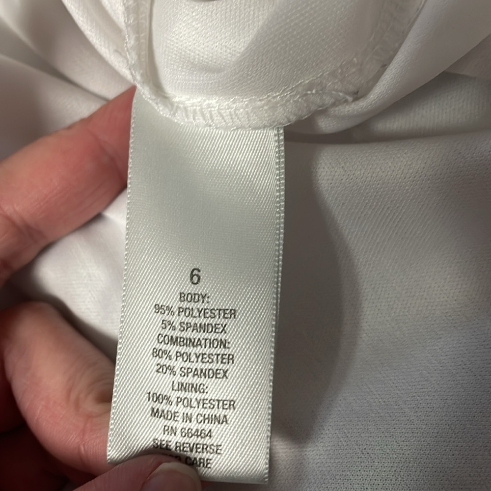 Dress Barn White Black Tan Knee Length Sleeveless Dress Size 6 - Picture 7 of 10